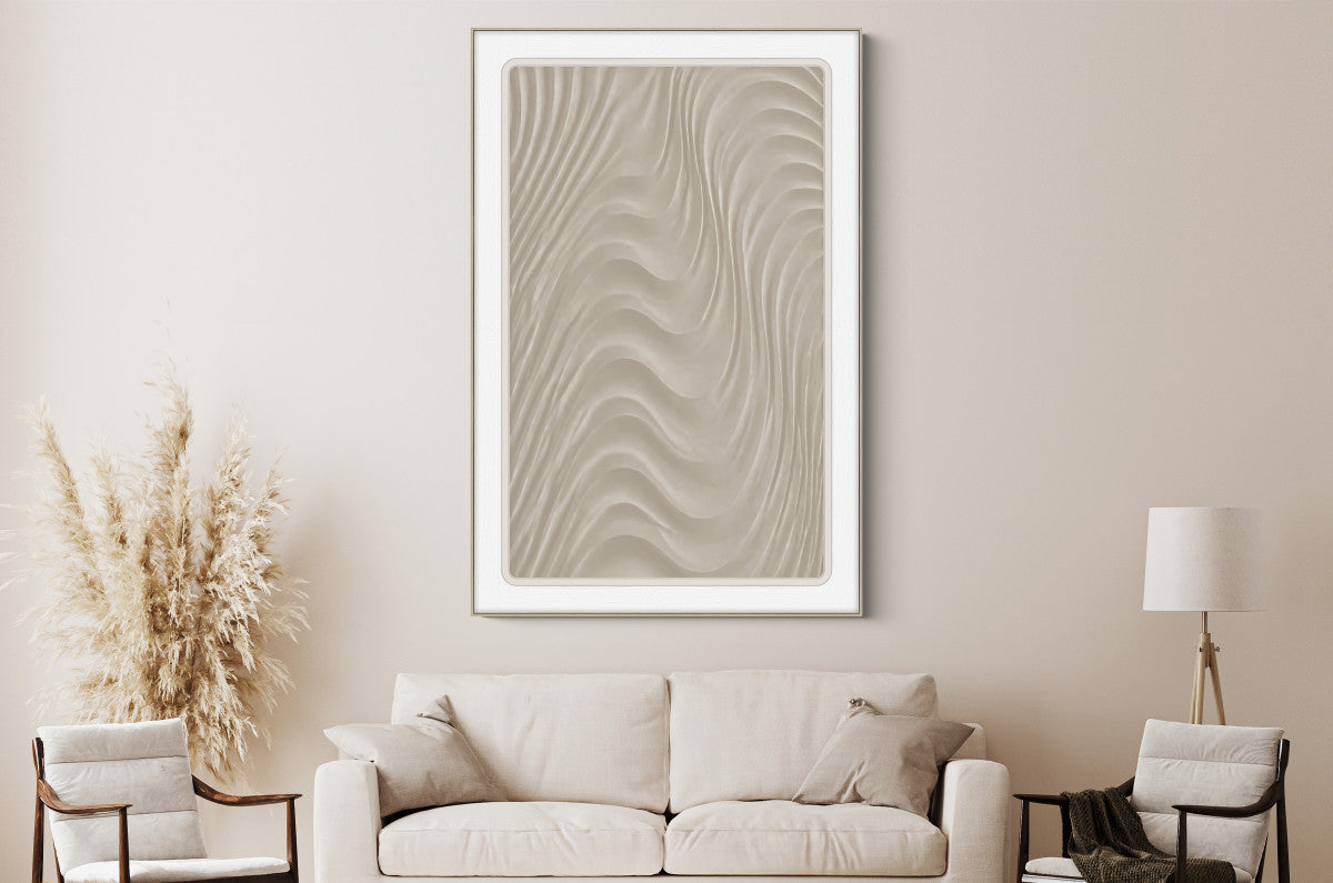 3D-Wanddekoration «Gerahmte Wellen 1» 80 × 120 cm – Ansicht 2