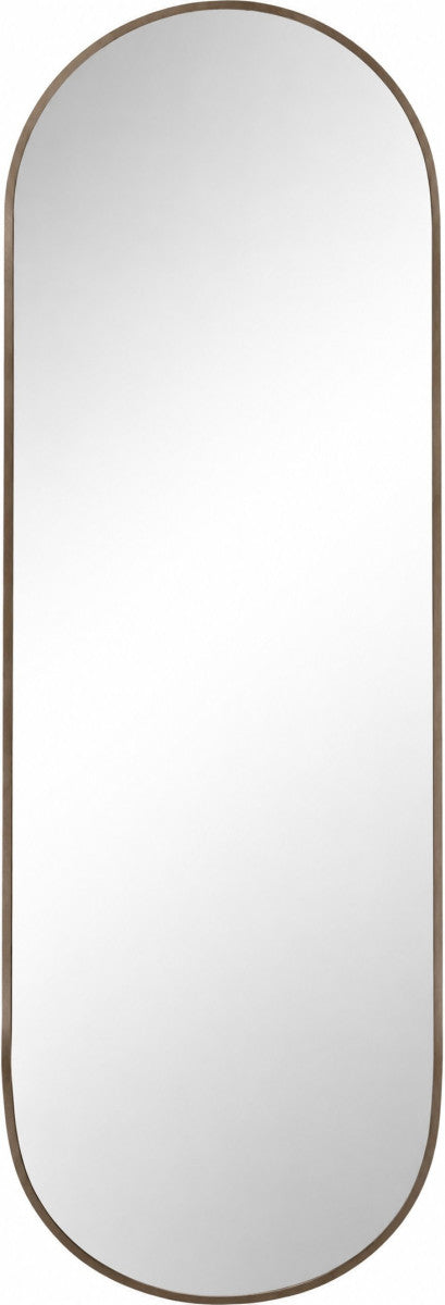 Ovaler Spiegel Platin mit Aluminiumrahmen 80 × 200 cm