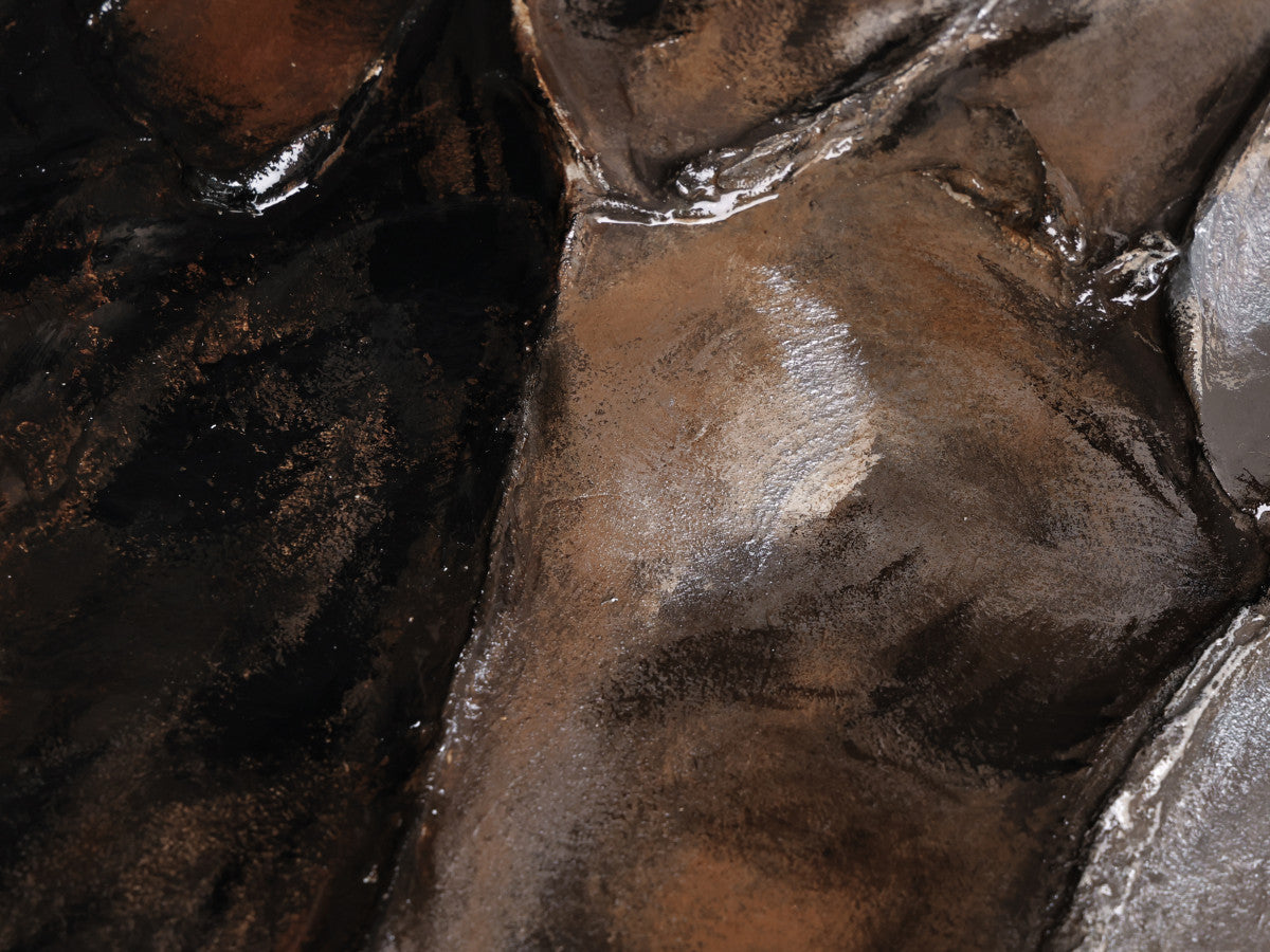 Ölgemälde «Hochglanz Schwarz» 100 × 100 cm mit Rahmen – Ansicht 3