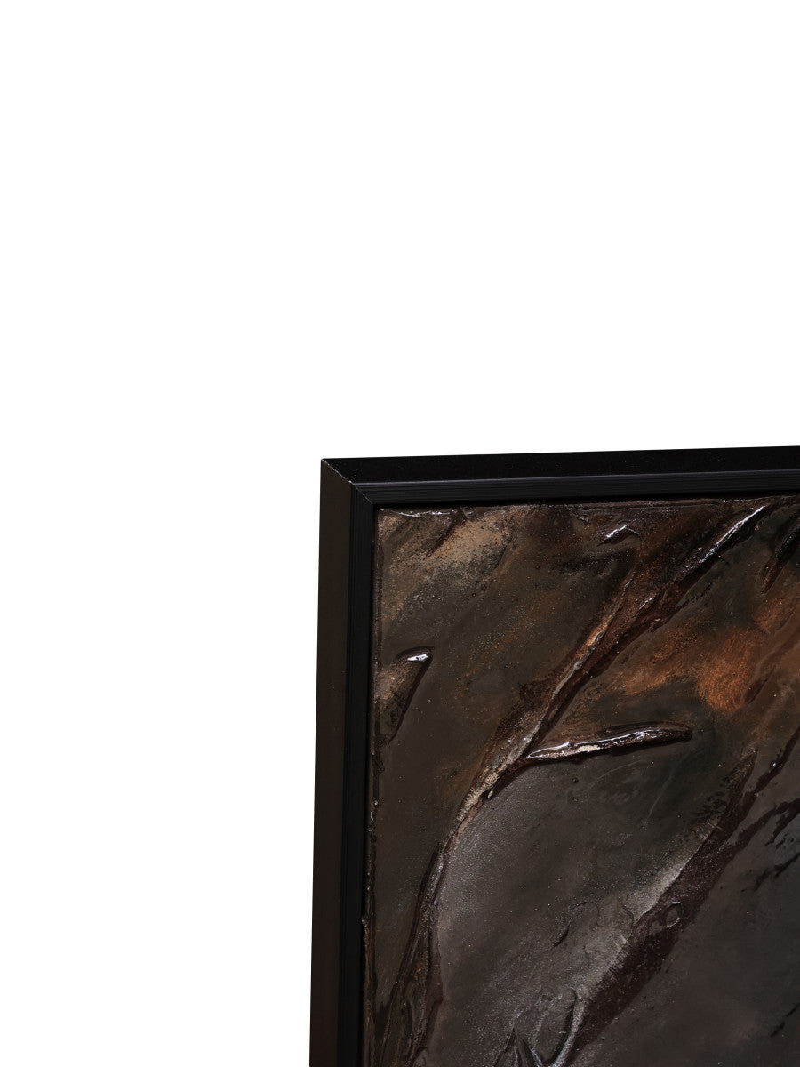 Ölgemälde «Hochglanz Schwarz» 100 × 100 cm mit Rahmen – Ansicht 4