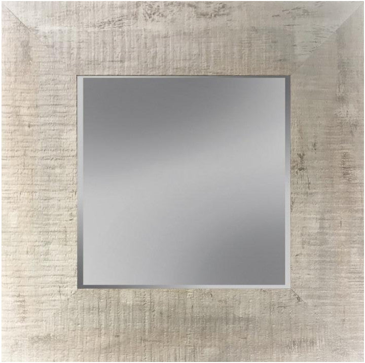 Facettenspiegel mit Rahmen Creme 91 × 146 cm