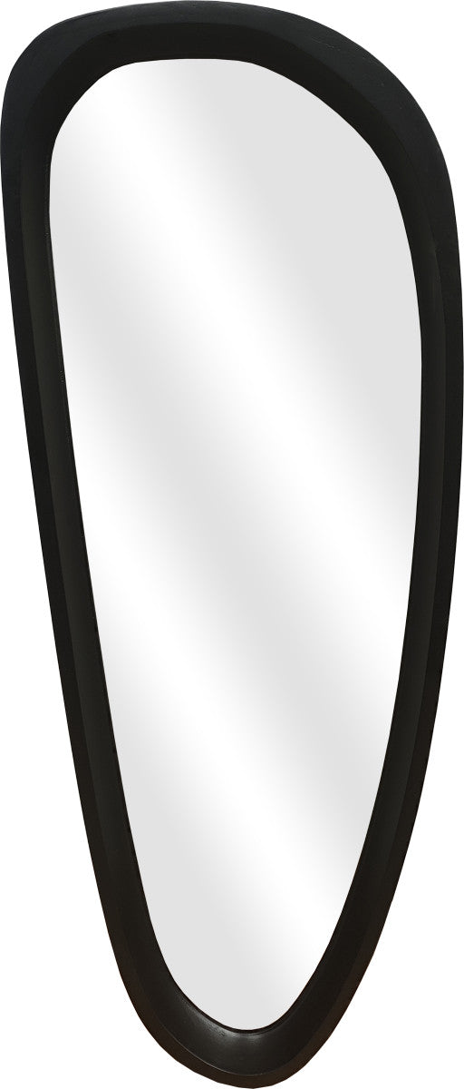 Spiegel in Eiform Schwarz mit Holzrahmen 70 × 150 cm