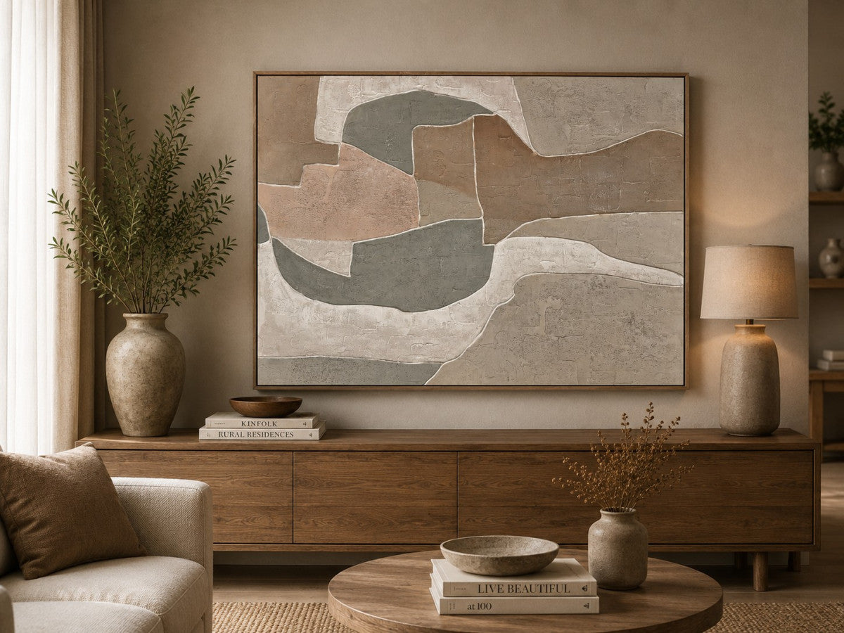 Ölgemälde «Sanfte Harmonie 2» 90 × 120 cm mit Rahmen, handgemalt – Ansicht 2