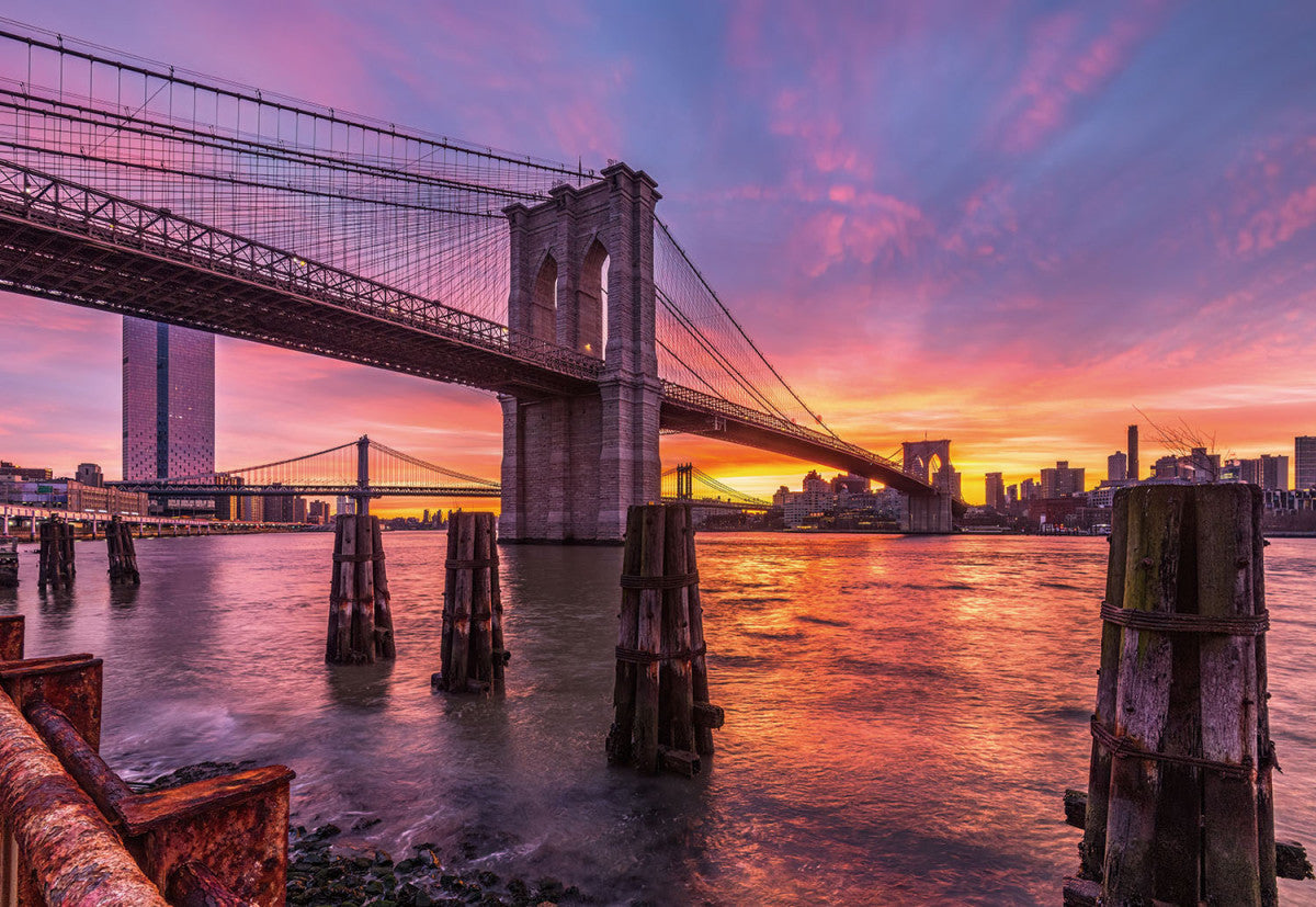 Glasschilderij 160x110cm Brooklyn Bridge NYC