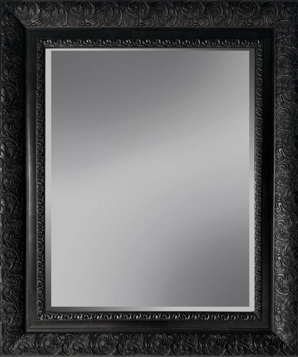 Spiegel met facet, 68x83cm incl. lijst. Zwart