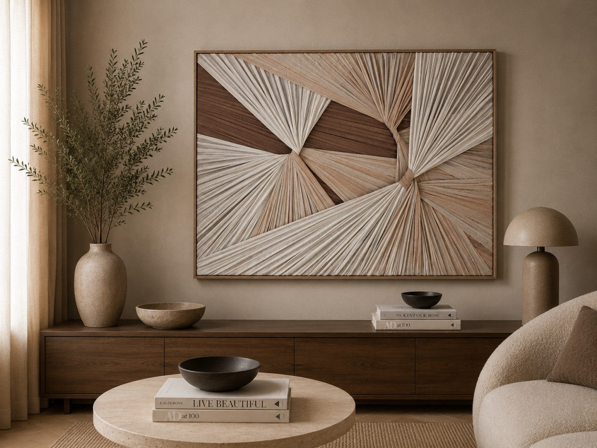 Ölgemälde «Gewebt 1» 80 × 120 cm mit Rahmen