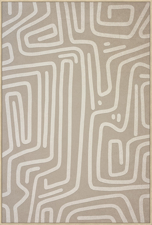 Canvas incl. lijst 80x120cm met foam 'Doolhof'