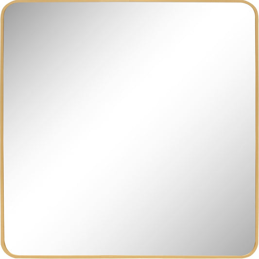 Spiegel met aluminium lijst 80x80cm. Brons Curved