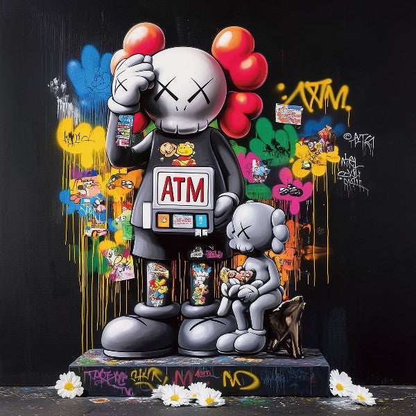 Glasbild «Geldautomat» 80 × 80 cm
