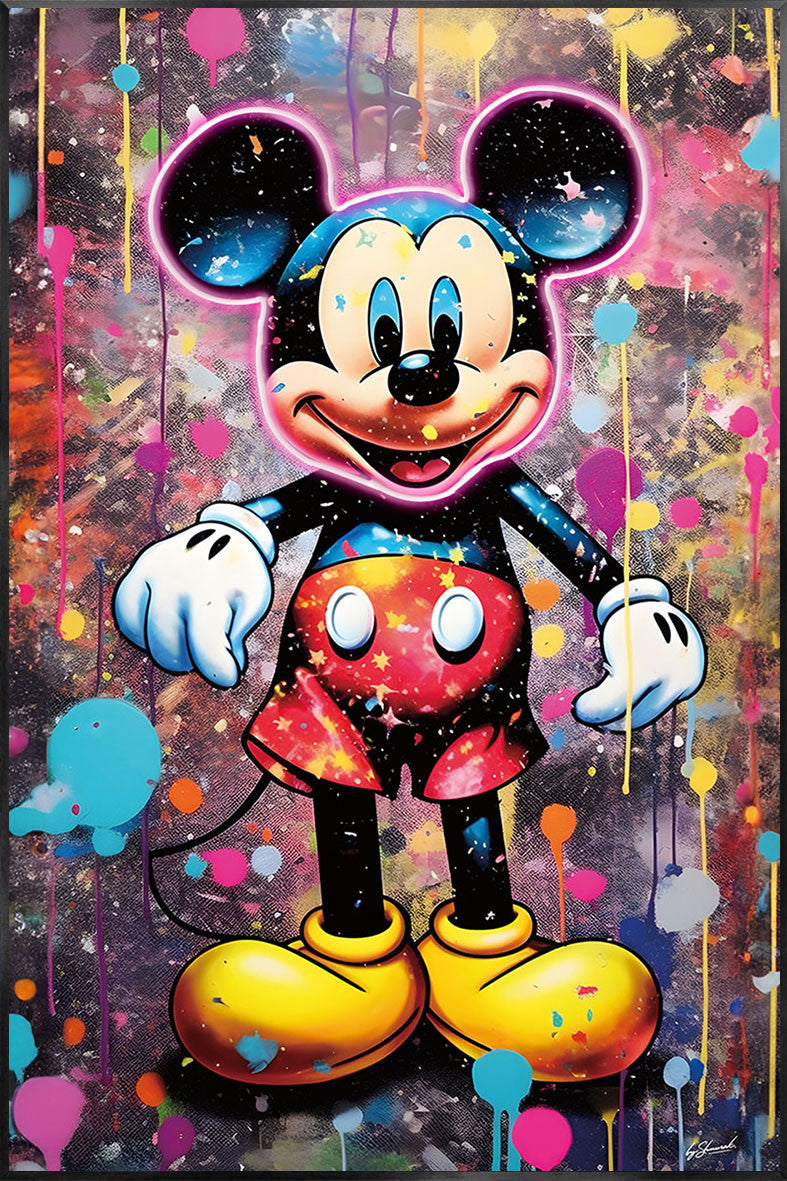Glasbild «Maus» 80 × 120 cm – mit LED & Rahmen