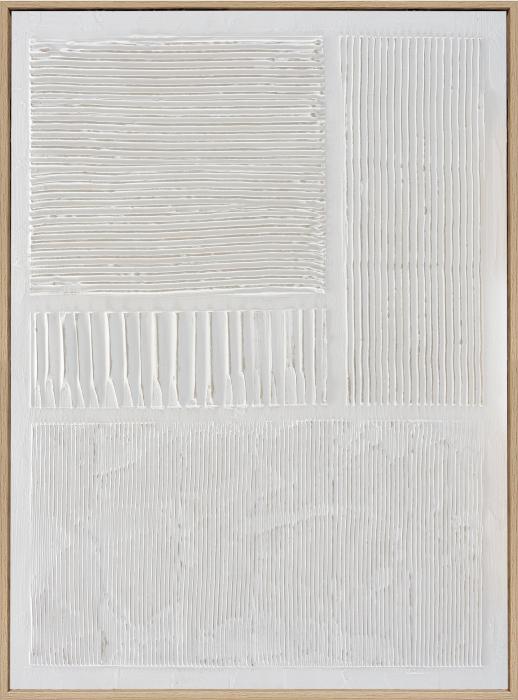3D wanddecoratie 60x80cm Lijnen in vlakken wit