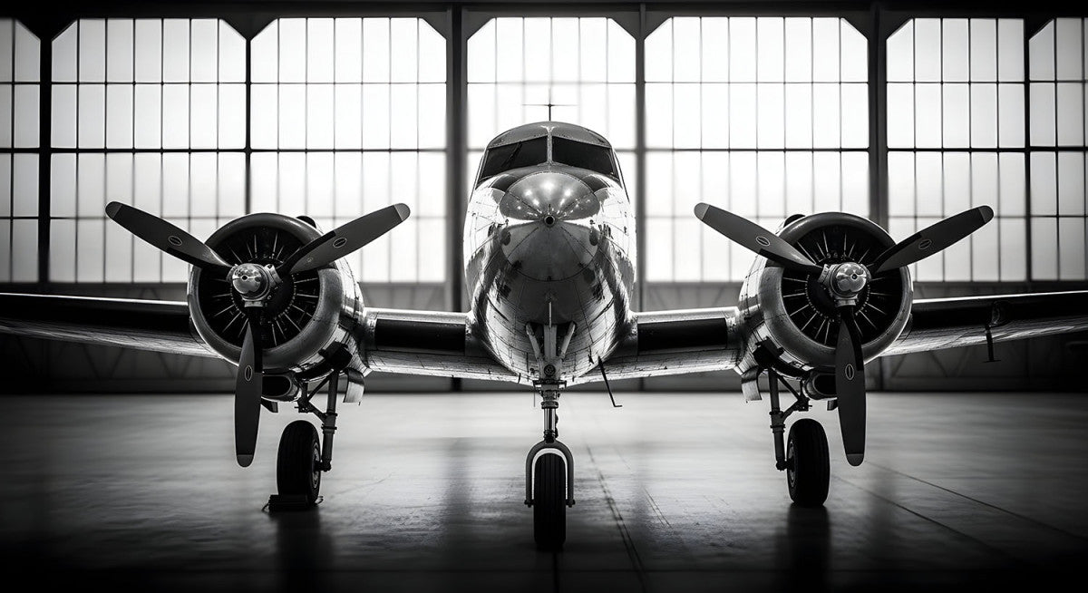 Glasbild «Flugzeug» 80 × 120 cm