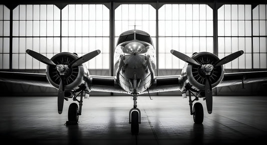 Glasbild «Flugzeug» 80 × 120 cm