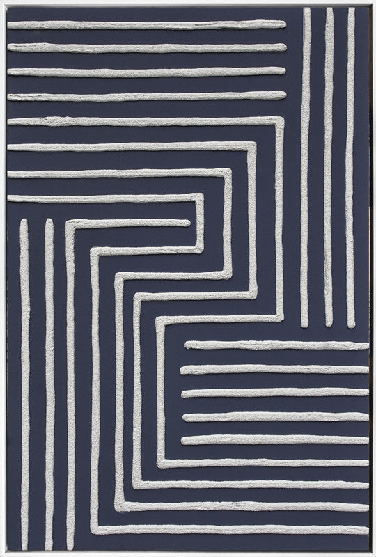 3D wanddecoratie 83x123cm 'Stripes over marine'