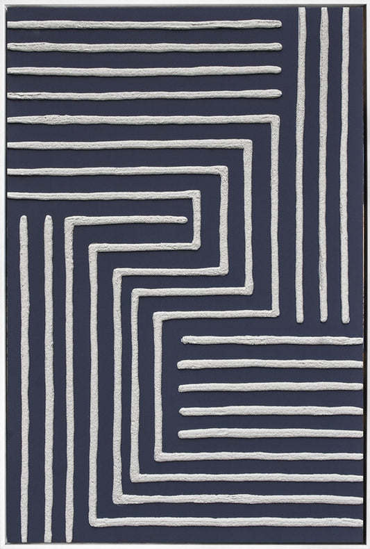 3D wanddecoratie 83x123cm 'Stripes over marine'