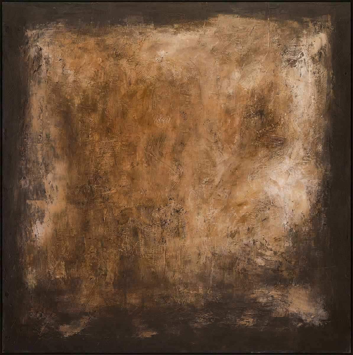 Ölgemälde «Goldene Blitze» 150 × 150 cm mit Rahmen, handgemalt – Ansicht 2