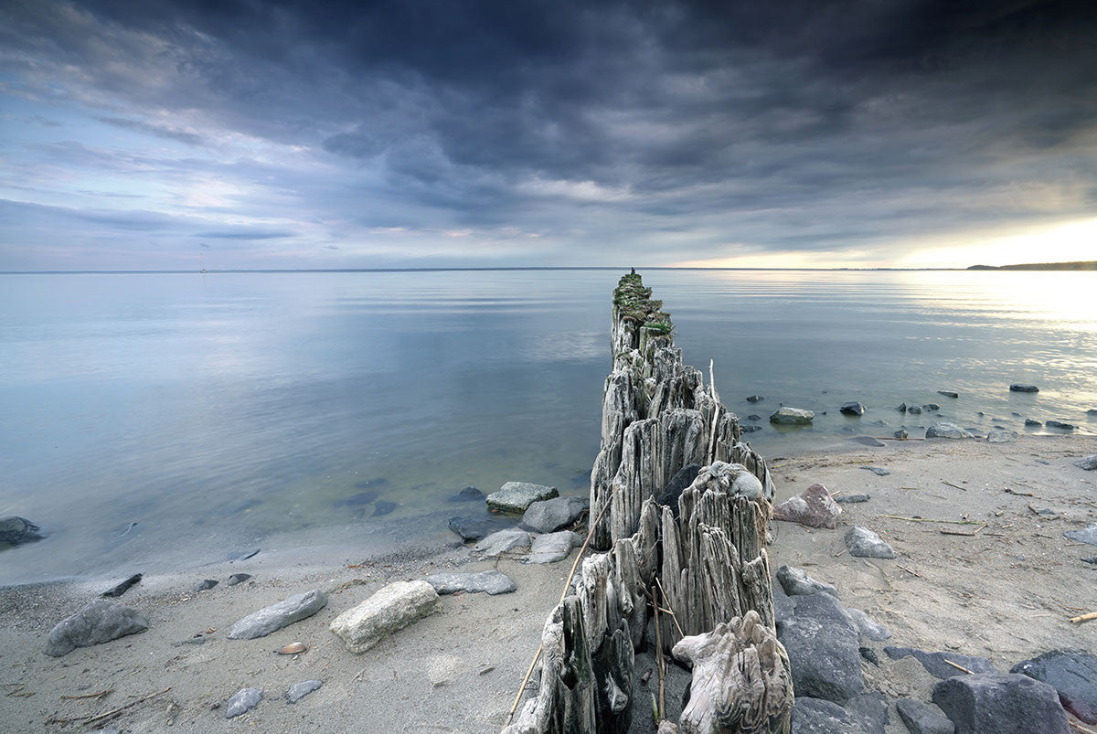 Glasschilderij 120x80cm Golfbreker