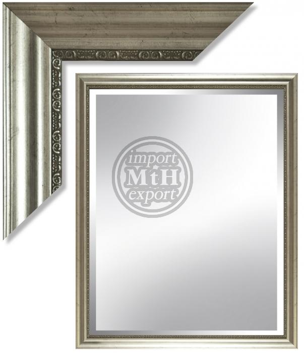 Spiegel met facet, 54x154cm incl. lijst. Zilver