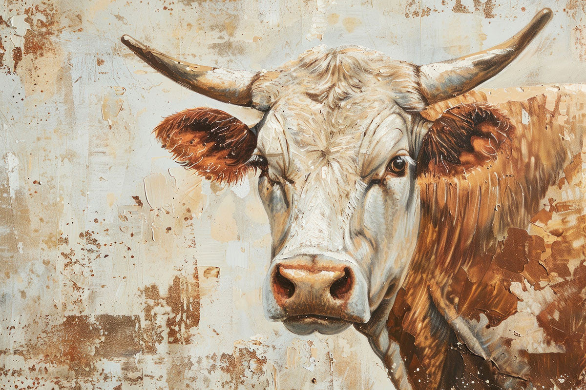 Glasbild «Künstlerische Kuh» 120 × 80 cm