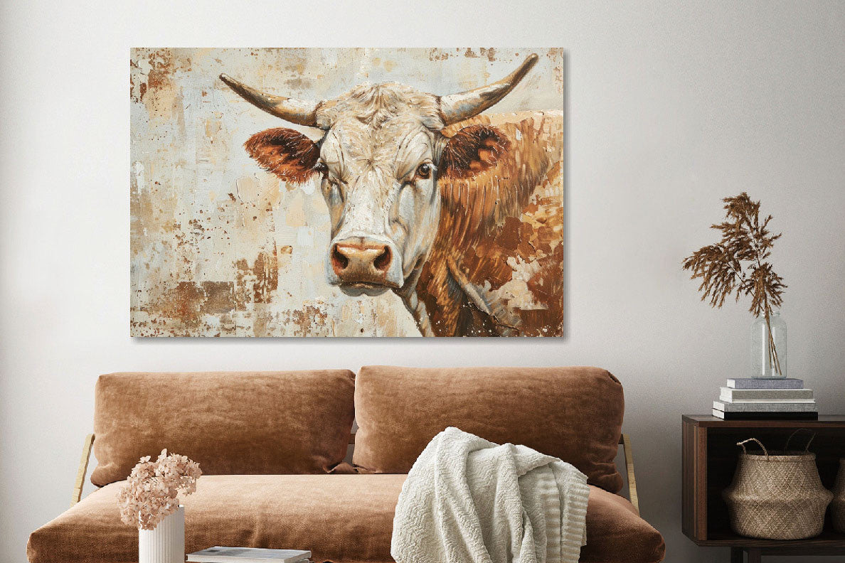Glasbild «Künstlerische Kuh» 120 × 80 cm – Ansicht 2