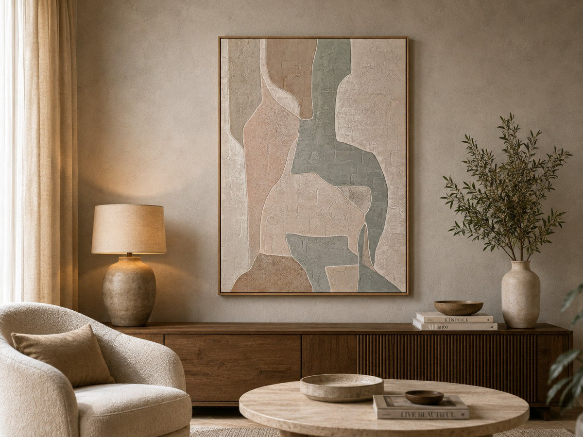 Ölgemälde «Sanfte Harmonie 1» 90 × 120 cm mit Rahmen, handgemalt