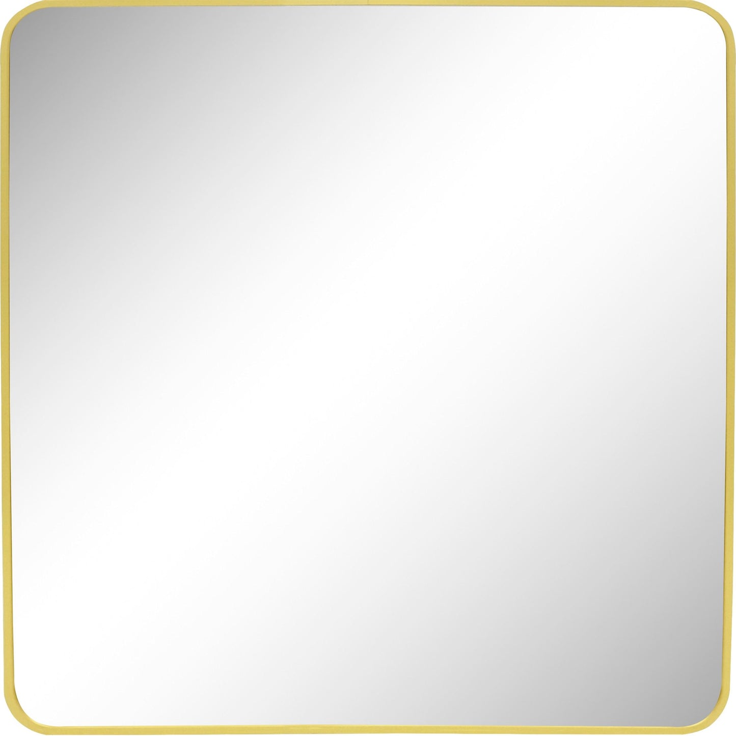 Spiegel met aluminium lijst 60x60cm. Goud Curved