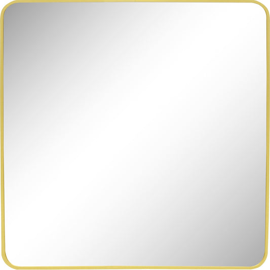 Spiegel met aluminium lijst 60x60cm. Goud Curved
