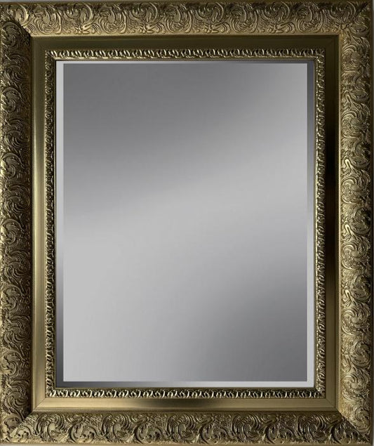 Spiegel met facet, 85x140cm incl. lijst. Goud