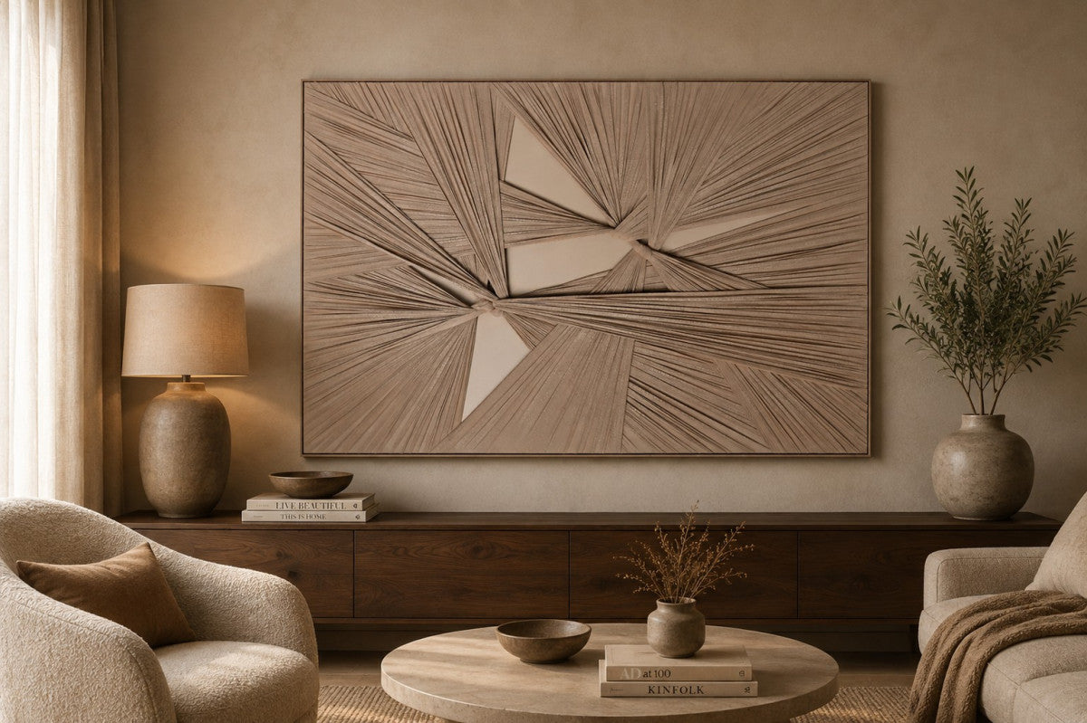Ölgemälde «Gewebt 1» 100 × 150 cm mit Rahmen