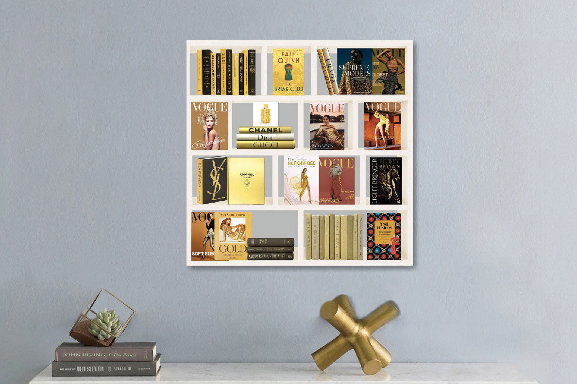 Glasbild «Bücherregal 2» 80 × 80 cm – Ansicht 2