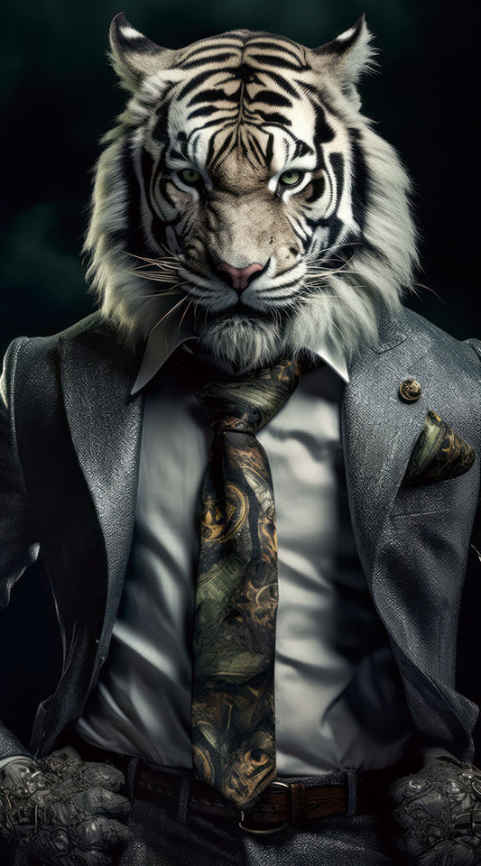 Glasschilderij 55x100cm Tijger