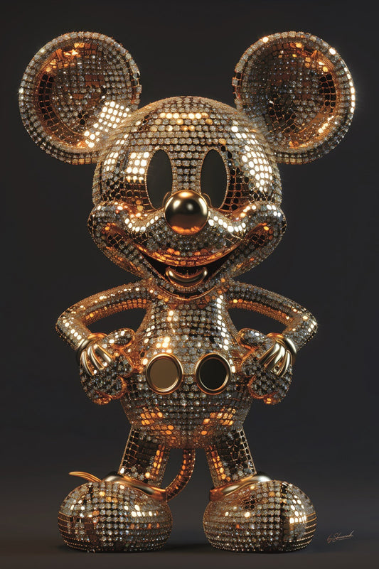 Glasschilderij 80x120cm Gouden muis