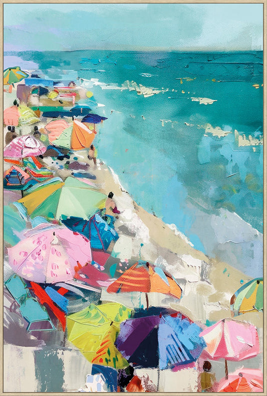 Canvas incl. lijst 80x120cm Handgeschilderd 'Parasols'