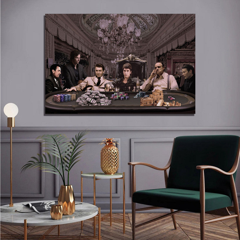 Glasbild «Mafia Casino schwarz/weiss» 120 × 80 cm – Ansicht 2
