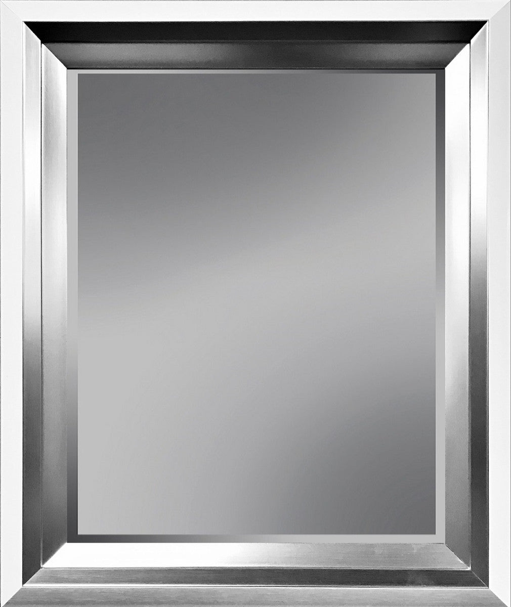 Facettenspiegel mit Rahmen Weiss-Silber 85 × 140 cm