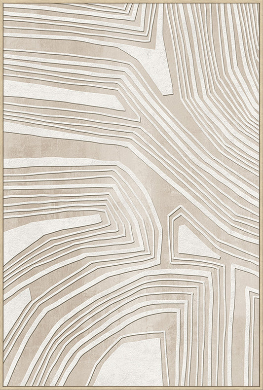 Canvas incl. lijst 80x120cm met foam 'Witte strepen'