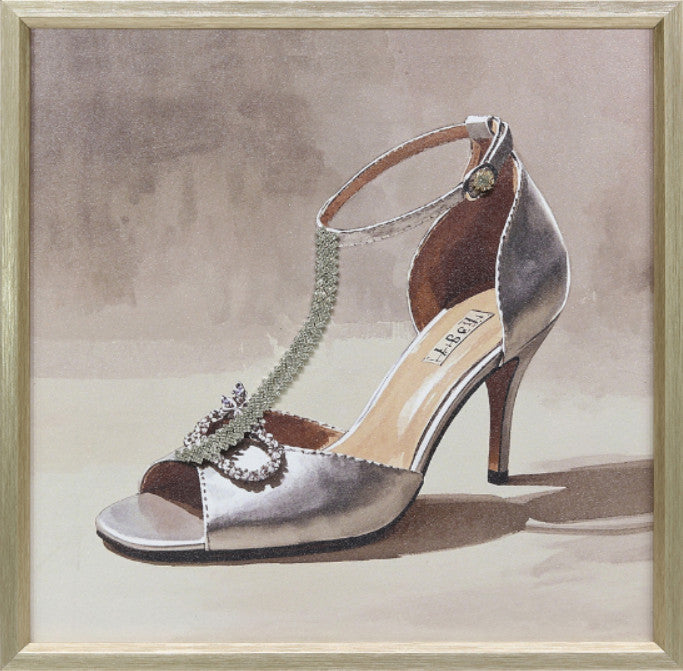 Ingelijst schilderij met versiering 40x40cm Zilveren hak