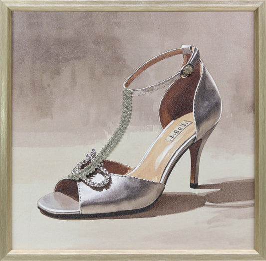 Ingelijst schilderij met versiering 40x40cm Zilveren hak