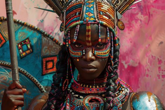 Glasschilderij met 3D reliÃ«f 120x80cm Afrikaanse vrouw