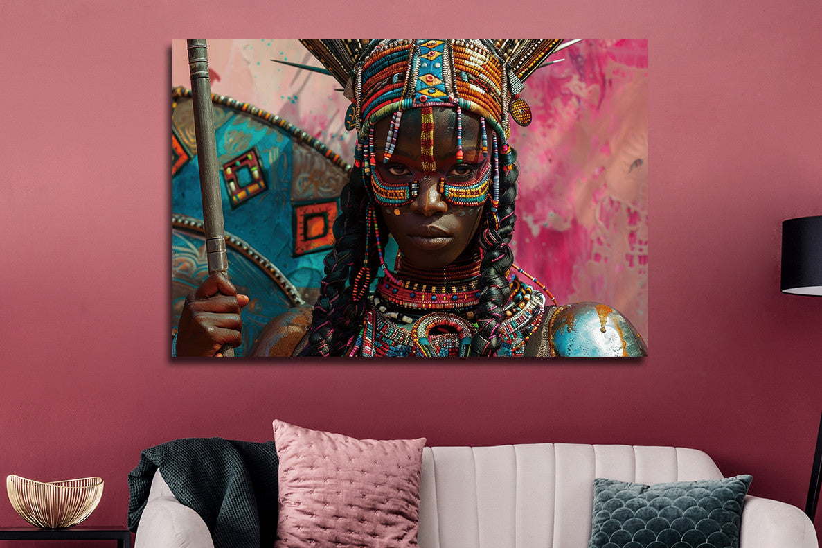 Glasbild «Afrikanische Frau» 120 × 80 cm – 3D-Relief – Ansicht 2