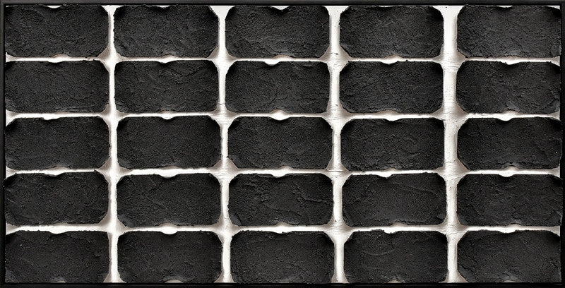 3D wanddecoratie 143x73cm 'Black/white' olieverf met frame