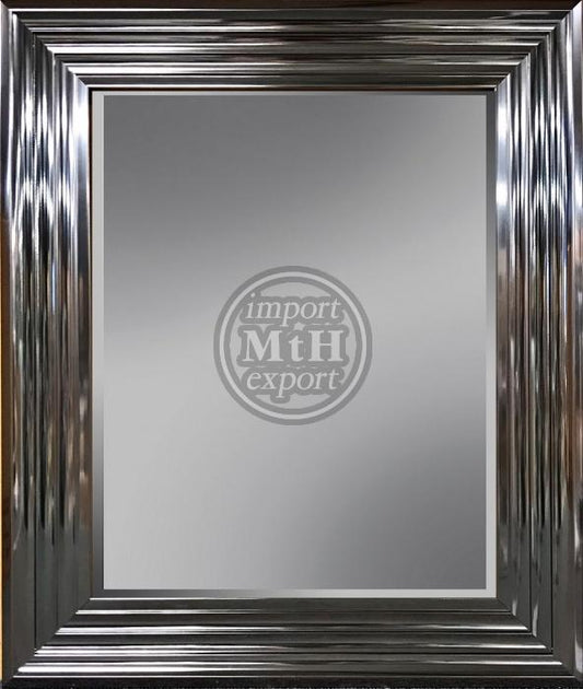 Spiegel met facet, 46x136cm incl. lijst. Platinum