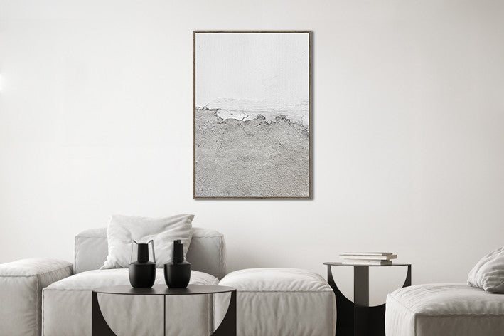 Leinwand inkl. Rahmen 80x120cm 'Winter Beach 1' Material: Gips + Papier