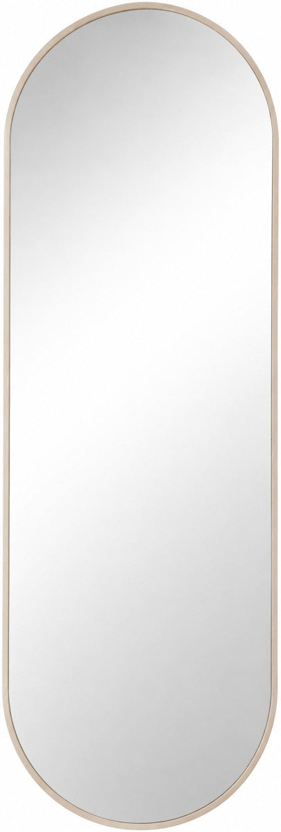 Ovaler Spiegel Sand mit Aluminiumrahmen 80 × 200 cm