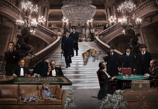 Glasbild «Mafia im Casino» 120 × 80 cm (Art. GLAS080120C-712)