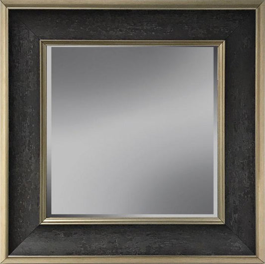 Spiegel met facet, 44x44cm incl. lijst. Grijs