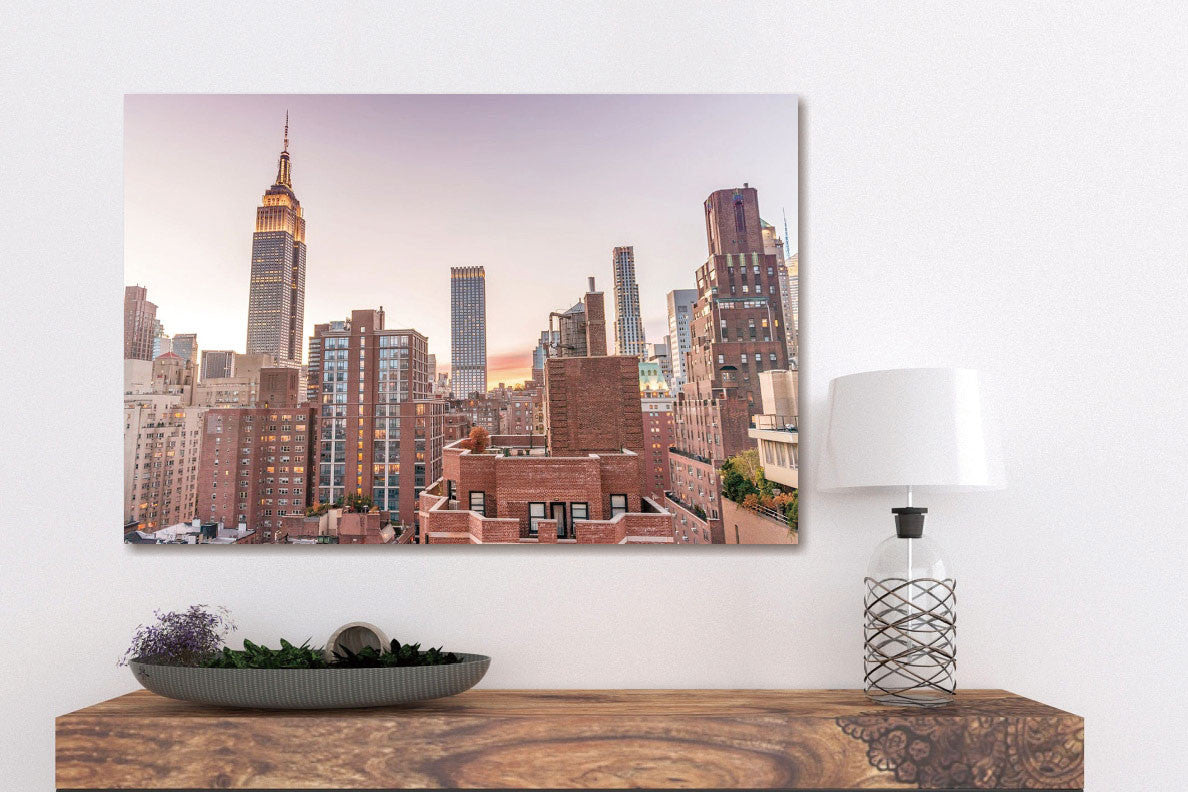 Glasbild 120x80cm Empire State Building und Umgebung