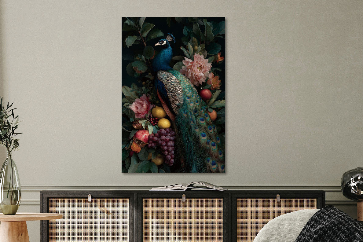 Glasbild «Pfau» 80 × 120 cm – Ansicht 2