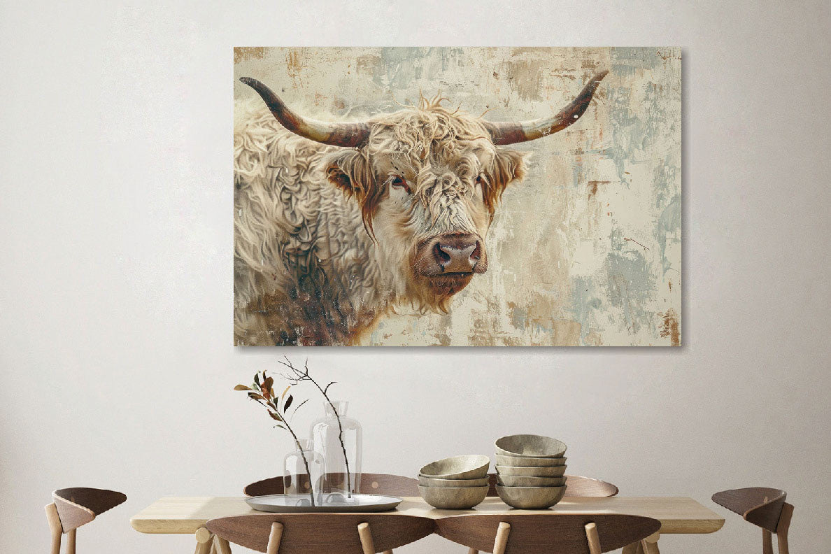 Glasbild «Künstlerische Hochlandkuh» 120 × 80 cm – Ansicht 2