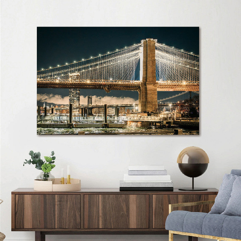 Glasbild «Brooklyn Bridge» 120 × 80 cm – 3D-Relief – Ansicht 2